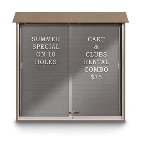 United Visual Products Outdoor Enclosed Combo Board, 72"x36", Bronze Frame/Green & Forbo UVCB7236ODBZ-GREEN-FORBO